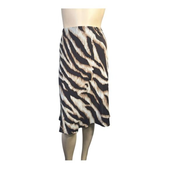 Ann Taylor Women’s Size 8 Zebra Print Silk Skirt Midi - Picture 1 of 5
